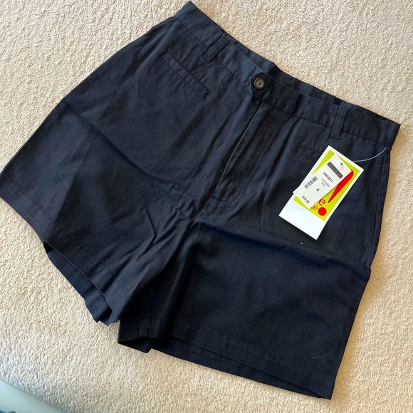 NWT 2000s Minimalist Black Cotton High Waisted Shorts 4 - Picture 3 of 11
